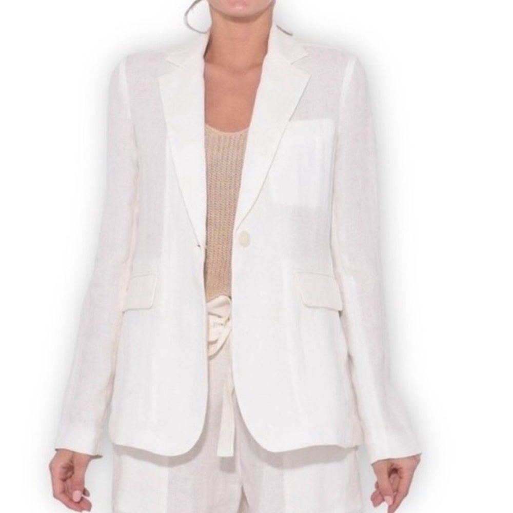 Nili Lotan Cream Linen Blazer